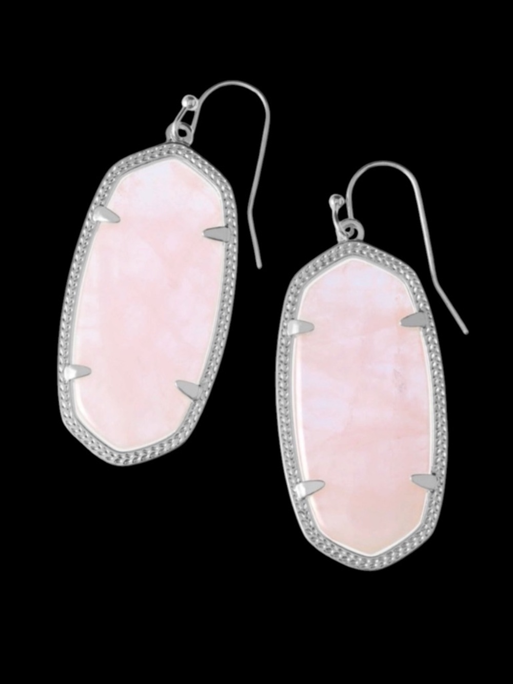 Kendra Scott Elle Silver Earrings in Rose Quartz